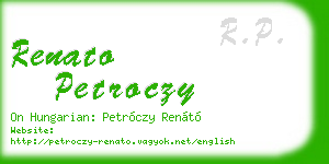 renato petroczy business card