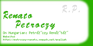 renato petroczy business card